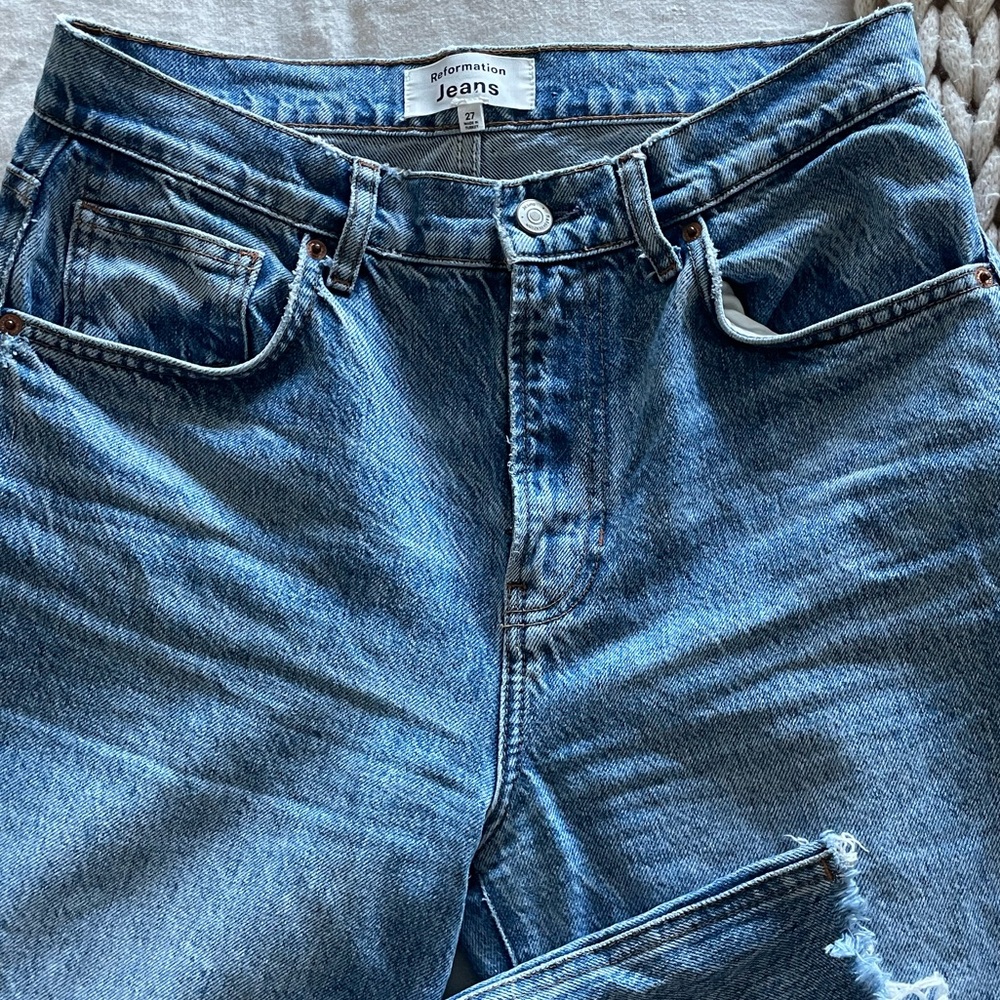 Reformation Val 90s Mid Rise Straight Jean, Colorado, Size 27